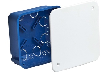 Коробка распределительная СП 100х100х45мм IP30 (RUVinil) квадрат син.,10160