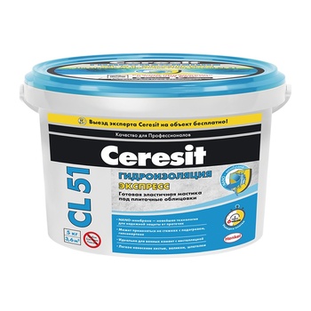 CERESIT CL 51 Эластичная полимерная гидроизоляция (5 кг)