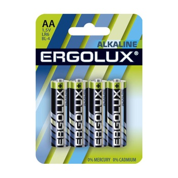 Ergolux Элемент питания  LR6  Alkaline BL-4, батарейка 1.5B