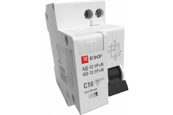 Выключатель автоматический дифференциальный 1P+N 25А 30mA электронный тип АС С 4,5кА АД-12 Basic EKF