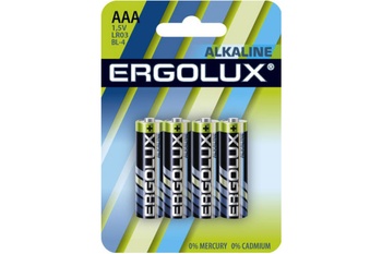 Ergolux Элемент питания  LR03  Alkaline  BL-4, батарейка 1.5B